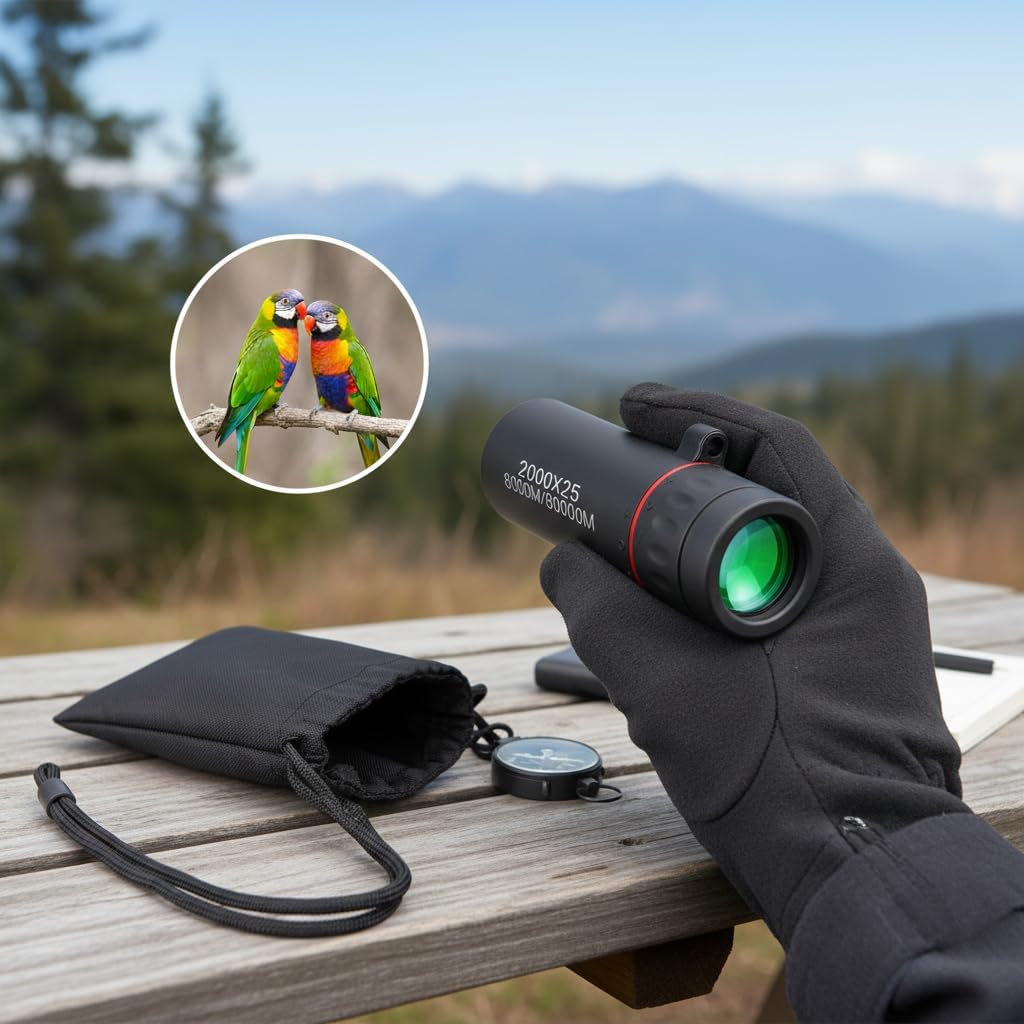 Mini telescopio monocular de 2000 x 25 para adultos
