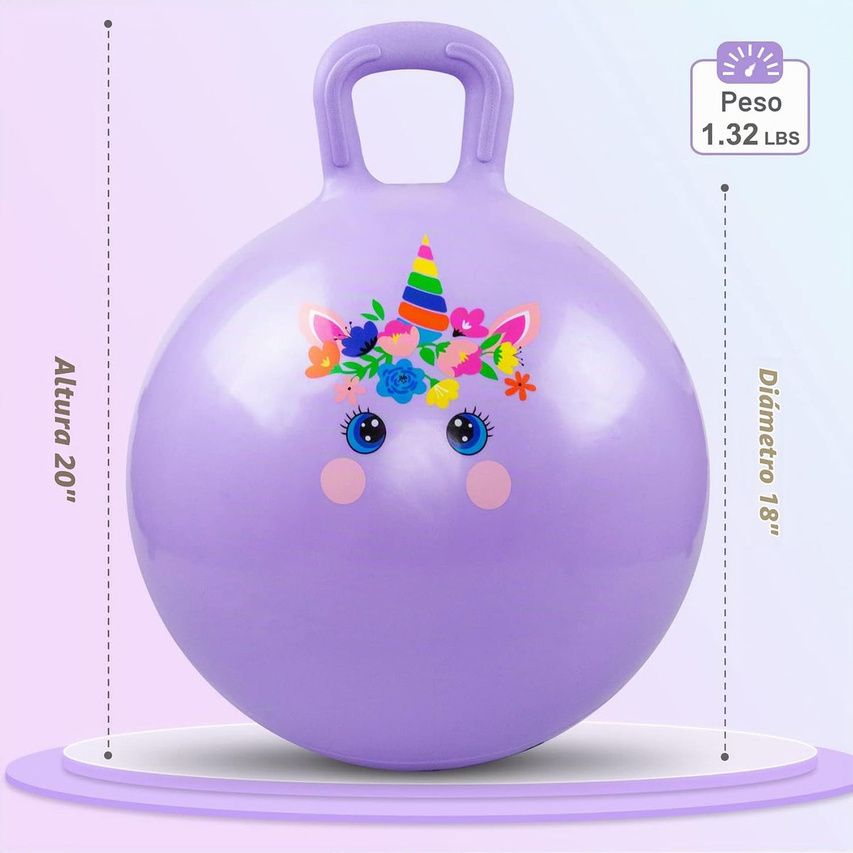 Pelotas Saltarinas para niños de 3 a 8 años, pelota saltarina de 18 pulgadas con asa, saltarín inflable de 18", juguetes de salto de 45cm, juguetes de salto de jardín, regalos para niñas y