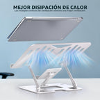 Soporte ergonómico 2 en 1 para teléfono portátil para escritorio, elevador ajustable, Blanco