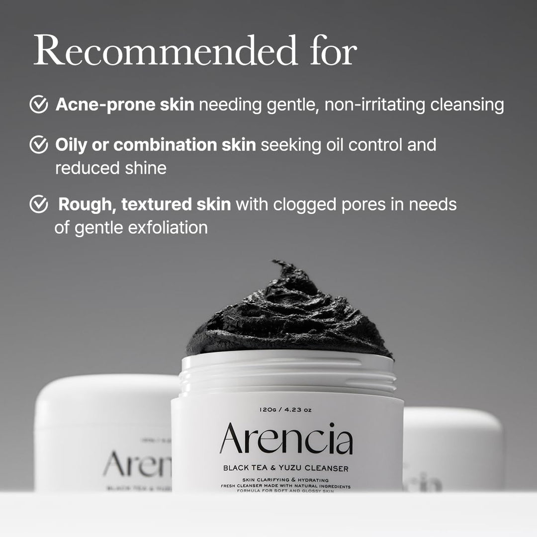 ARENCIA Limpiador facial Mochi de arroz con té negro, 4.23 oz, cuid...