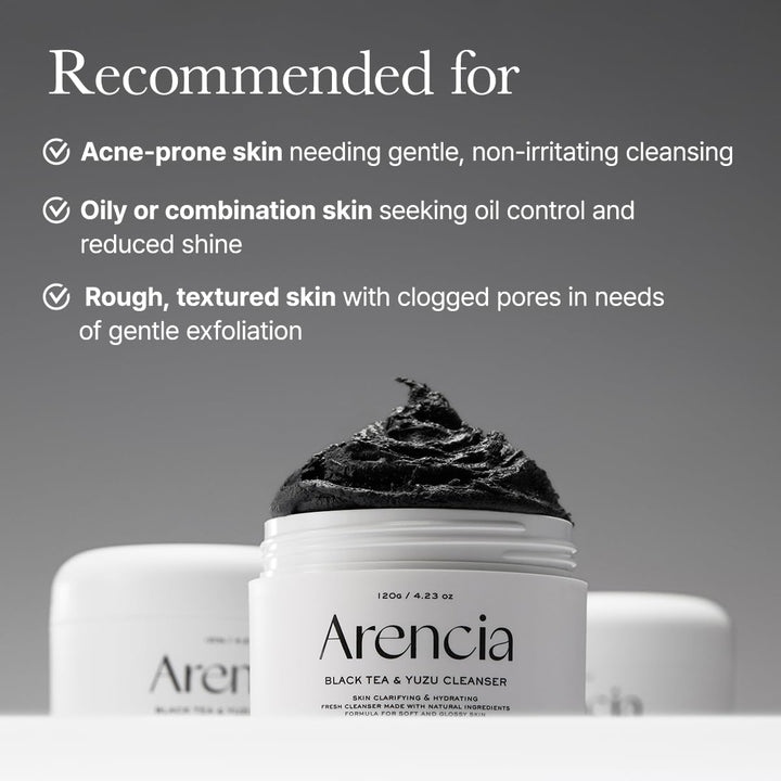 ARENCIA Limpiador facial Mochi de arroz con té negro, 4.23 oz, cuid...