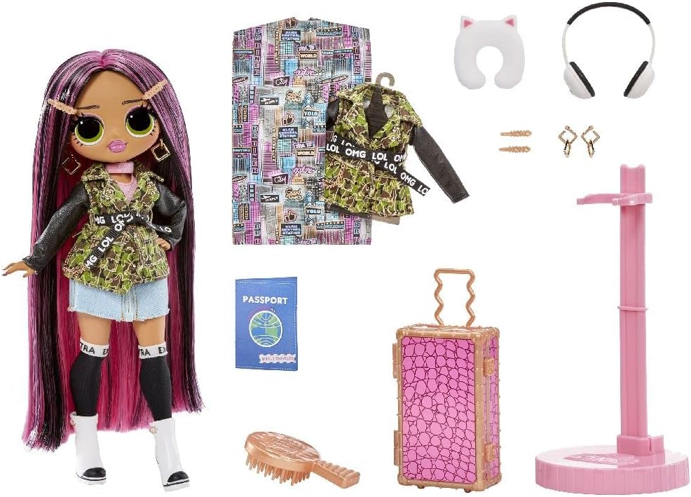 L.O.L. Surprise! OMG World Travel™ City Babe - Muñeca de moda con 15 sorpresas, incluyendo atuendo, accesorios de viaje y juego reutilizable, gran regalo para niñas a partir de 4 años