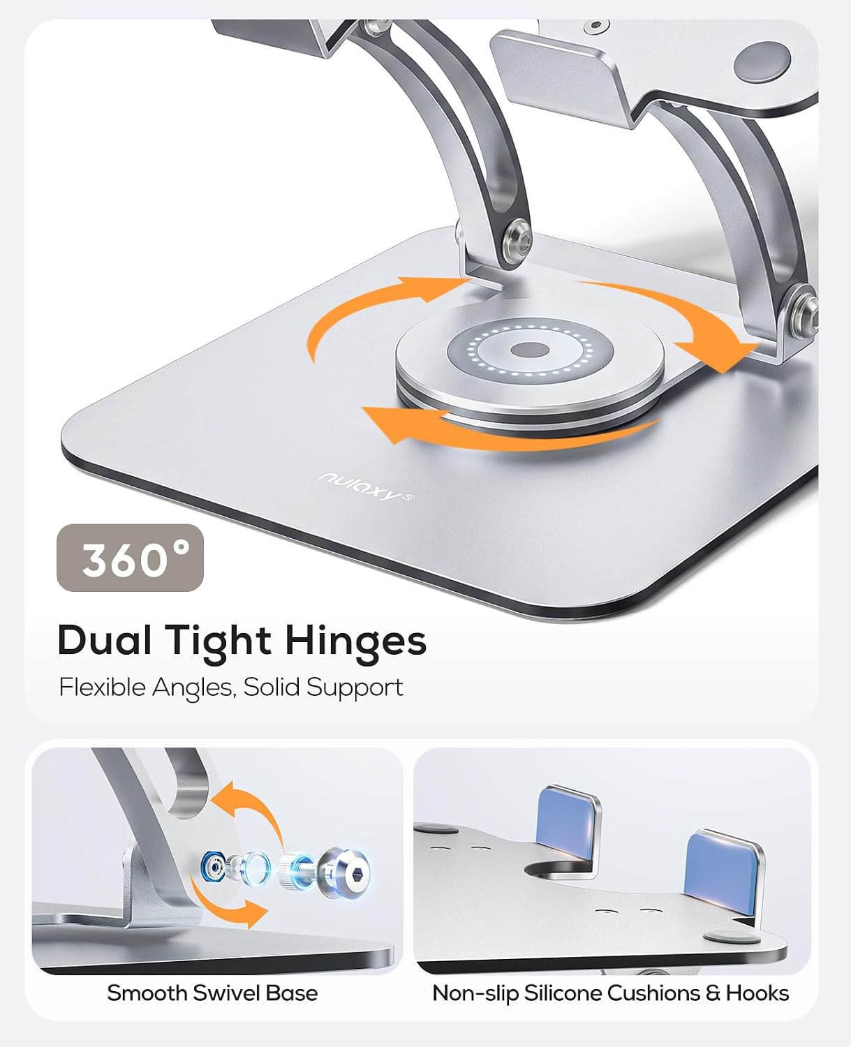 Nulaxy Soporte giratorio de 360 grados para computadora portátil, a...