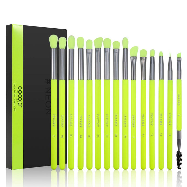 Docolor Juego de 15 brochas para sombra de ojos, 15 piezas, brochas...
