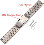 THEAGE Correa de reloj de titanio sólido para hombre y mujer, correas de reloj de titanio puro de 0.866 in