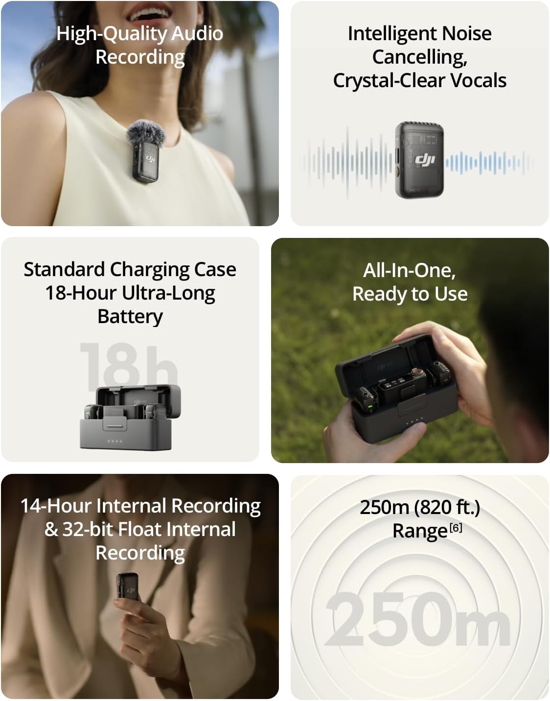 DJI Mic 2 (2 TX + 1 RX + estuche de carga), DJI Mic 2 (2 TX + 1 RX + Funda de carga)