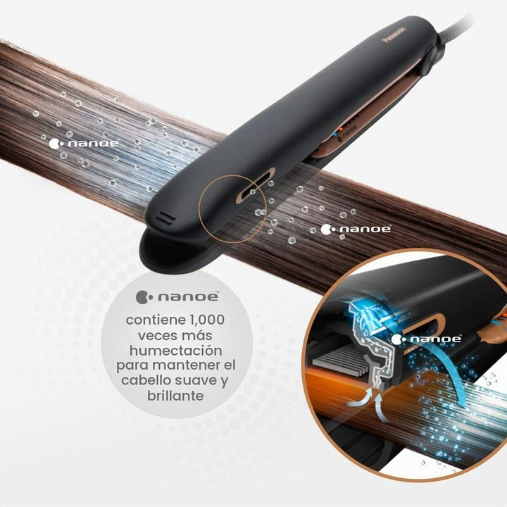 Panasonic Nanoe EH-HS99-K - Plancha plana para cabello sano y brill...