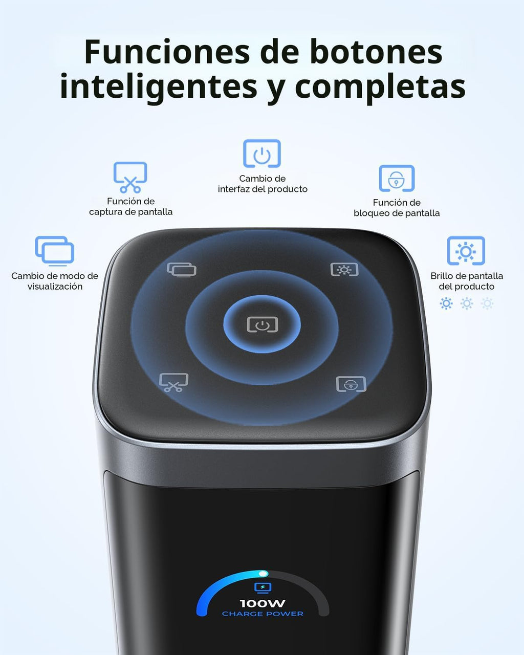 RayCue Estación de acoplamiento USB C, pantalla triple 15 en 1 con 5 botones de acceso directo, pantalla inteligente, DP y HDMI, 10G USB A/C, Gigabit Ethernet, 100 W PD, audio, estación de