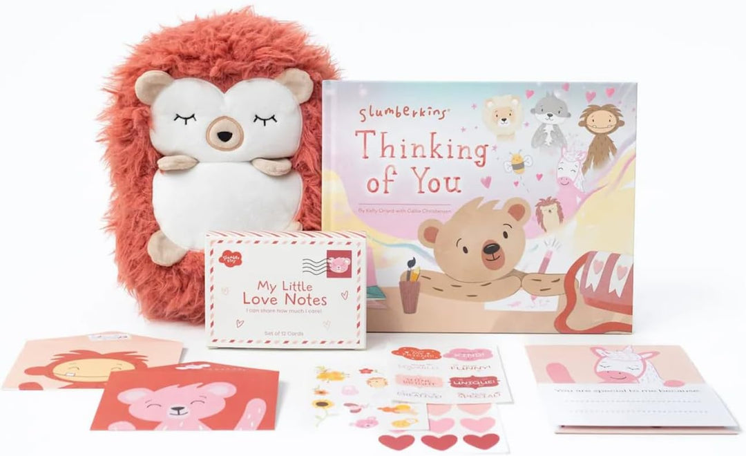 Slumberkins Hedgehug Valentines Set - XL Hedgehog Plush