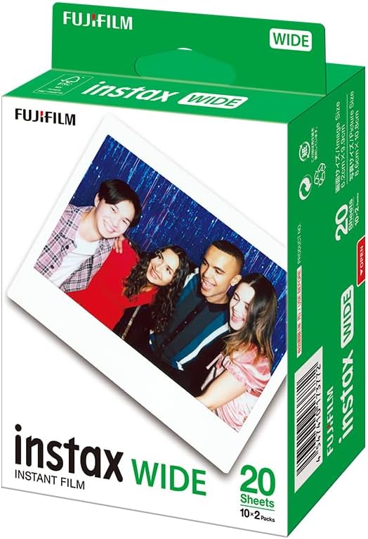 Fujifilm instax Wide película instantánea con 20 fotos, color blanc...