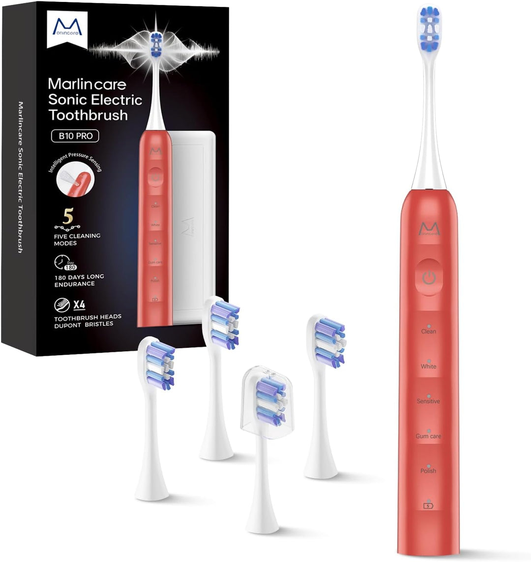 Marlincare Cepillo de dientes eléctrico para adultos, cepillo de di...