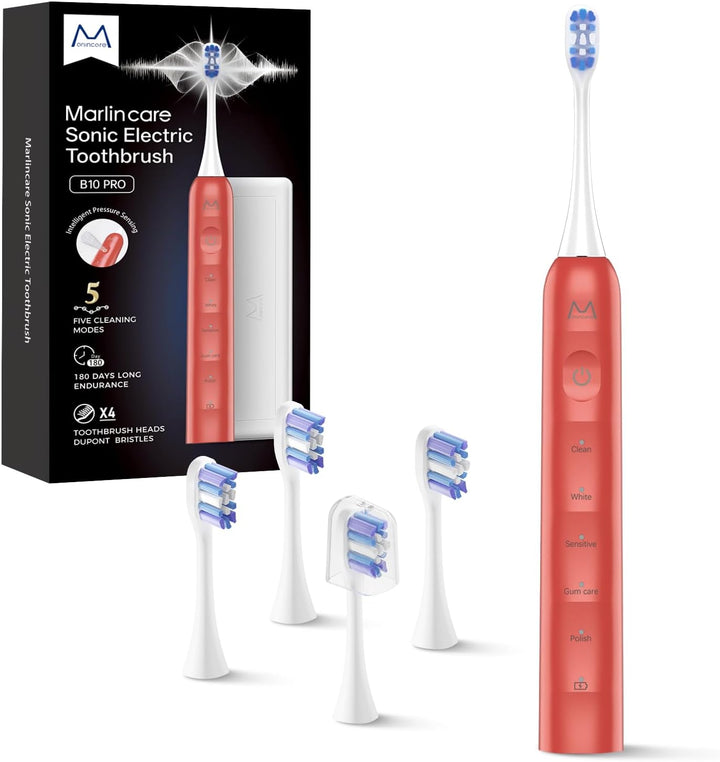 Marlincare Cepillo de dientes eléctrico para adultos, cepillo de di...