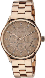 Fossil Moderno y sofisticado reloj multifunción de acero inoxidable en tono oro rosa
