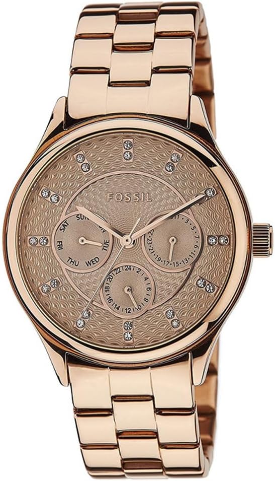Fossil Moderno y sofisticado reloj multifunción de acero inoxidable en tono oro rosa
