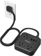 TESSAN Regleta delgada con cable de extensión plano ultrafino de 5 pies