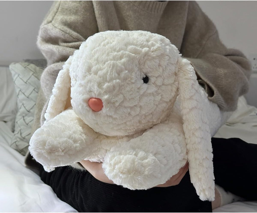 Almohada de felpa de conejo, animal de peluche de conejo, almohada de cuerpo largo de felpa de conejo, regalo para niños y adultos (blanco, 47 pulgadas)