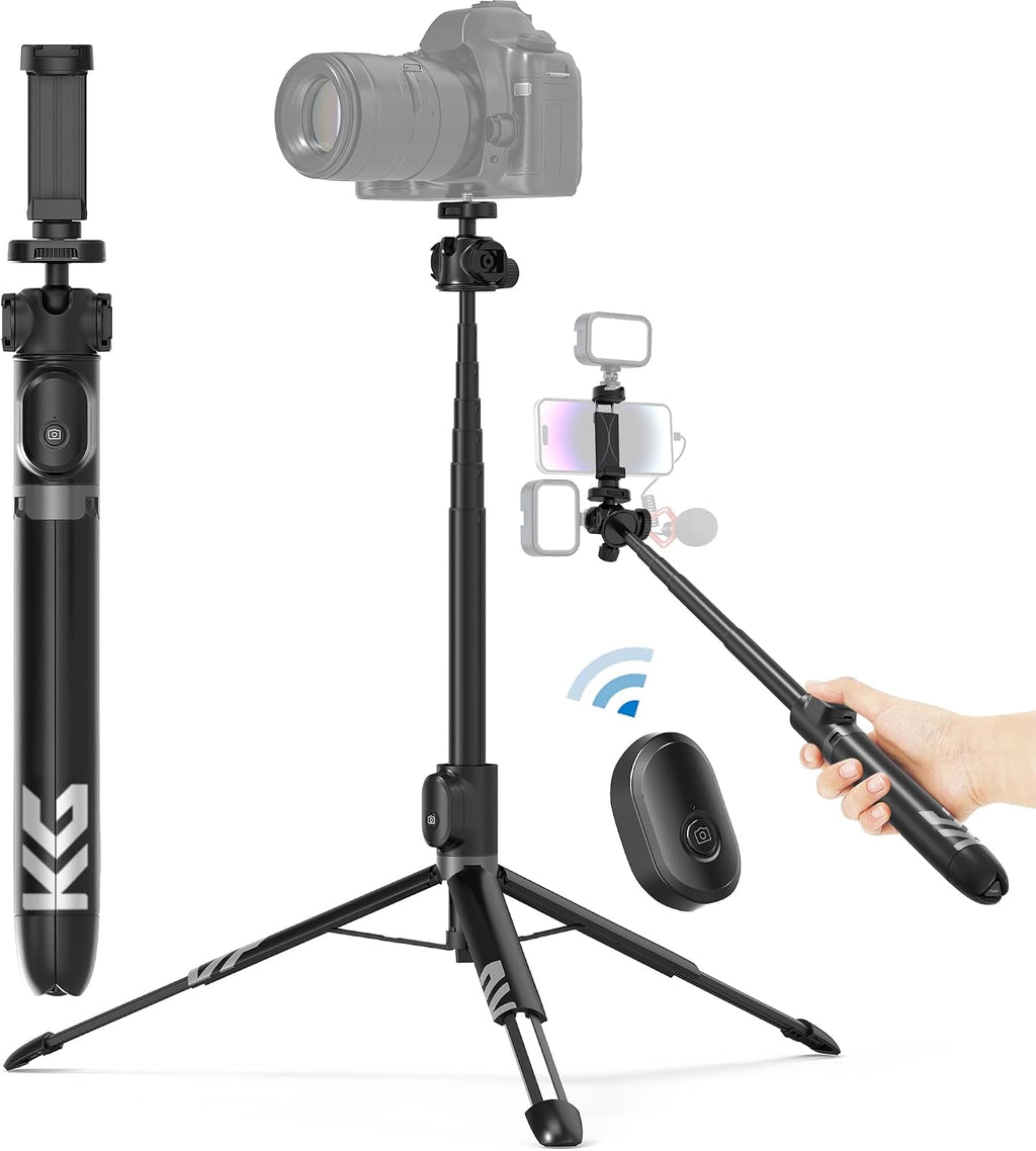 KraftGeek Trípode Vlogging para iPhone y cámara, soporte de trípode de