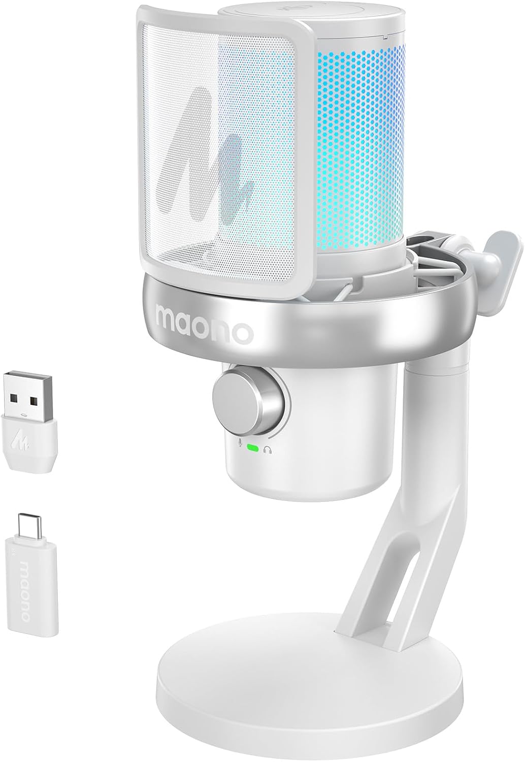 MAONO DM40 Pro Micrófono inalámbrico USB para PC Gaming con 10 cambiadores de voz AI