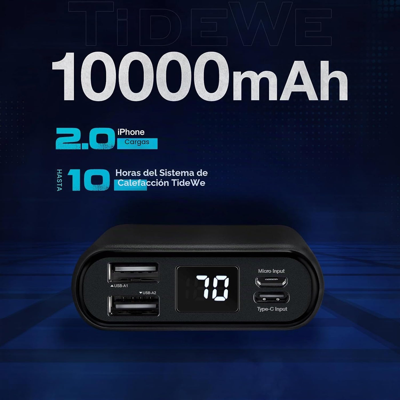 TIDEWE Banco de Energía, Paquete de Batería Recargable Adecuado par...