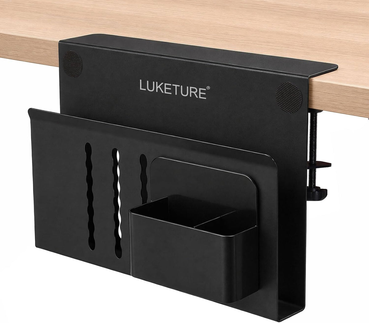 LUKETURE Soporte para laptop, almacenamiento lateral de escritorio...