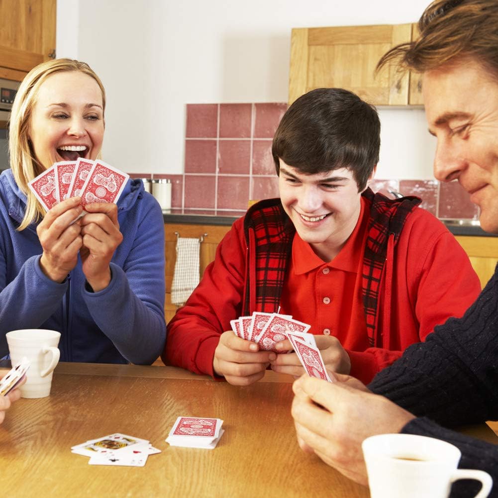 LotFancy - 24 barajas de cartas de juego a granel, tamaño de póquer (índice estándar, 12 azules y 12 rojas), para Blackjack, Euchre, juego de cartas Canasta, cartas de póquer de grado de casino