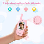 Mafiti Walkie Talkies de video para niños, paquete de 2 juguetes recargables de alcance de 1000 pies para niños de 3, 4, 5, 6, 7, 8 años, regalos de cumpleaños (rosa + rosa)