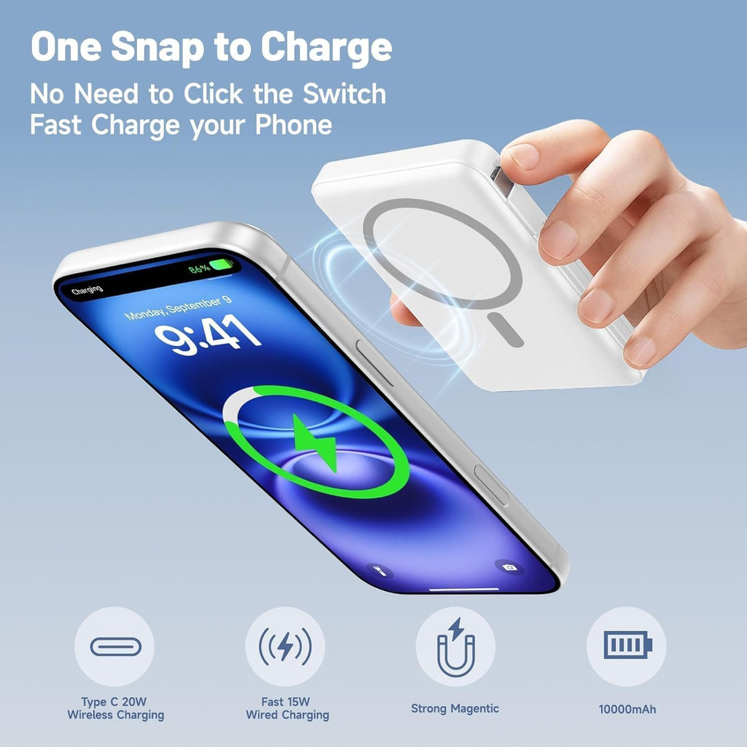 Vexnara para banco de energía Magsafe, banco de energía magnético d...