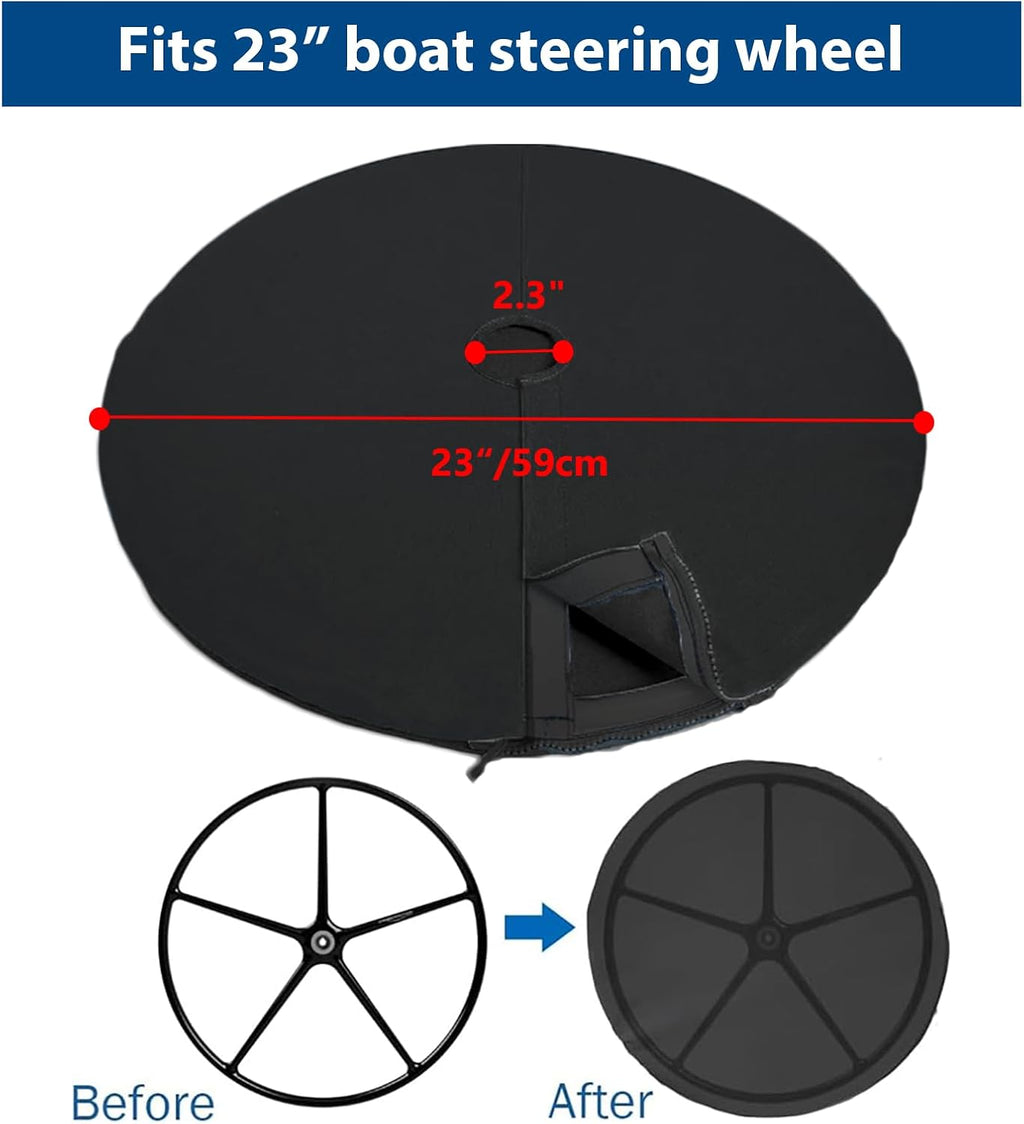 Funda para volante de barco, funda protectora de volante marino de 24 pulgadas, impermeable, 420D, resistente a los rayos UV