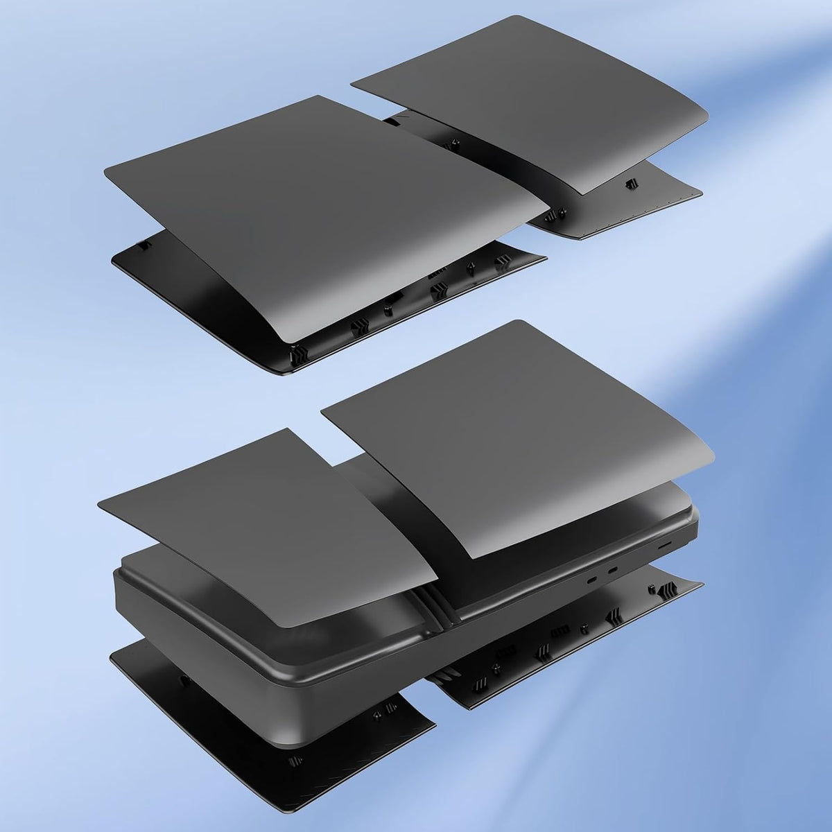 Placas de cubierta para PS5 Pro Digital Edition, accesorios de placas frontales mate compatibles con consola PlayStation 5 Pro, carcasa lateral de repuesto ABS (negro)