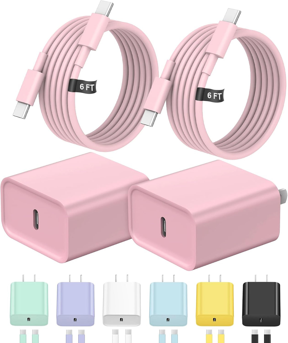 Cargador para iPhone 18 17 16 Carga rápida Paquete de 2 cargadores USB C
