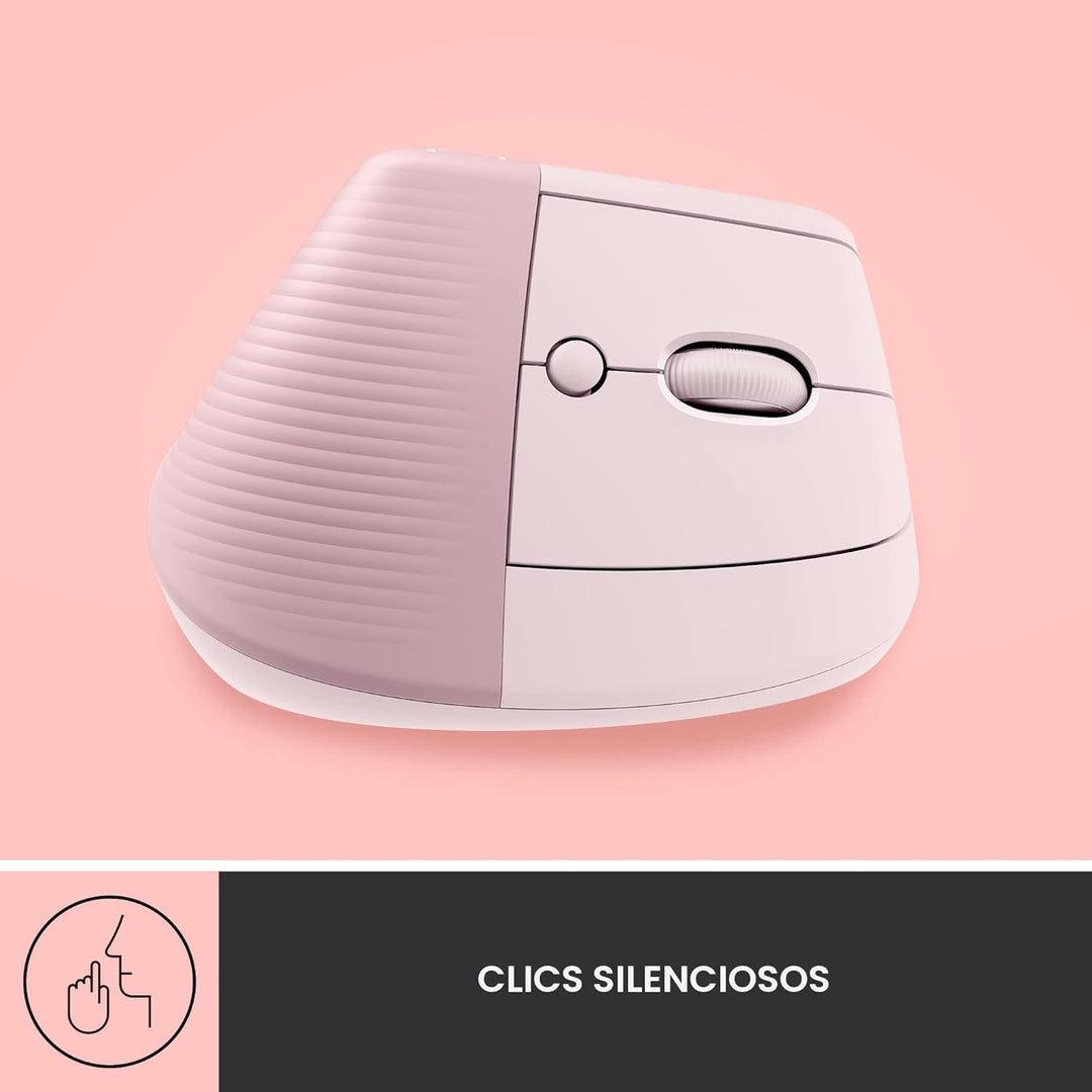 Logitech Lift - Mouse óptico, ergonómico y vertical, uso inalámbric...