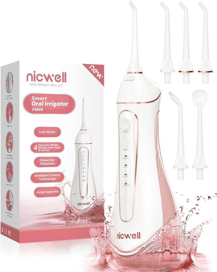Irrigador dental de agua inalámbrico para dientes \u2013 Nicwell 4...