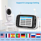 HelloBaby Monitor de bebé con 2 cámaras, monitor de bebé sin WiFi