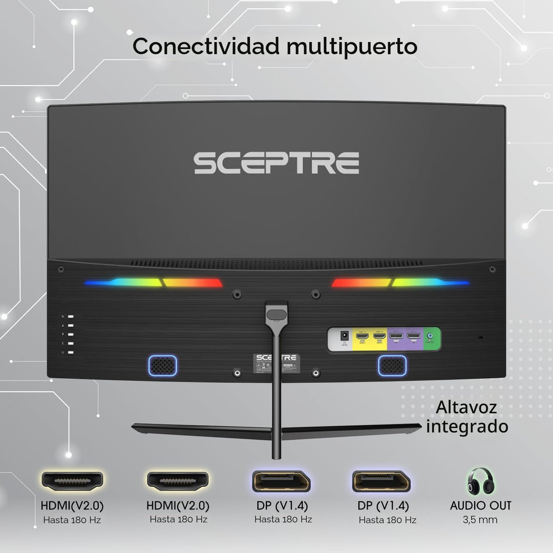 Sceptre Nuevo monitor curvo para juegos de 24 pulgadas 1080p hasta...