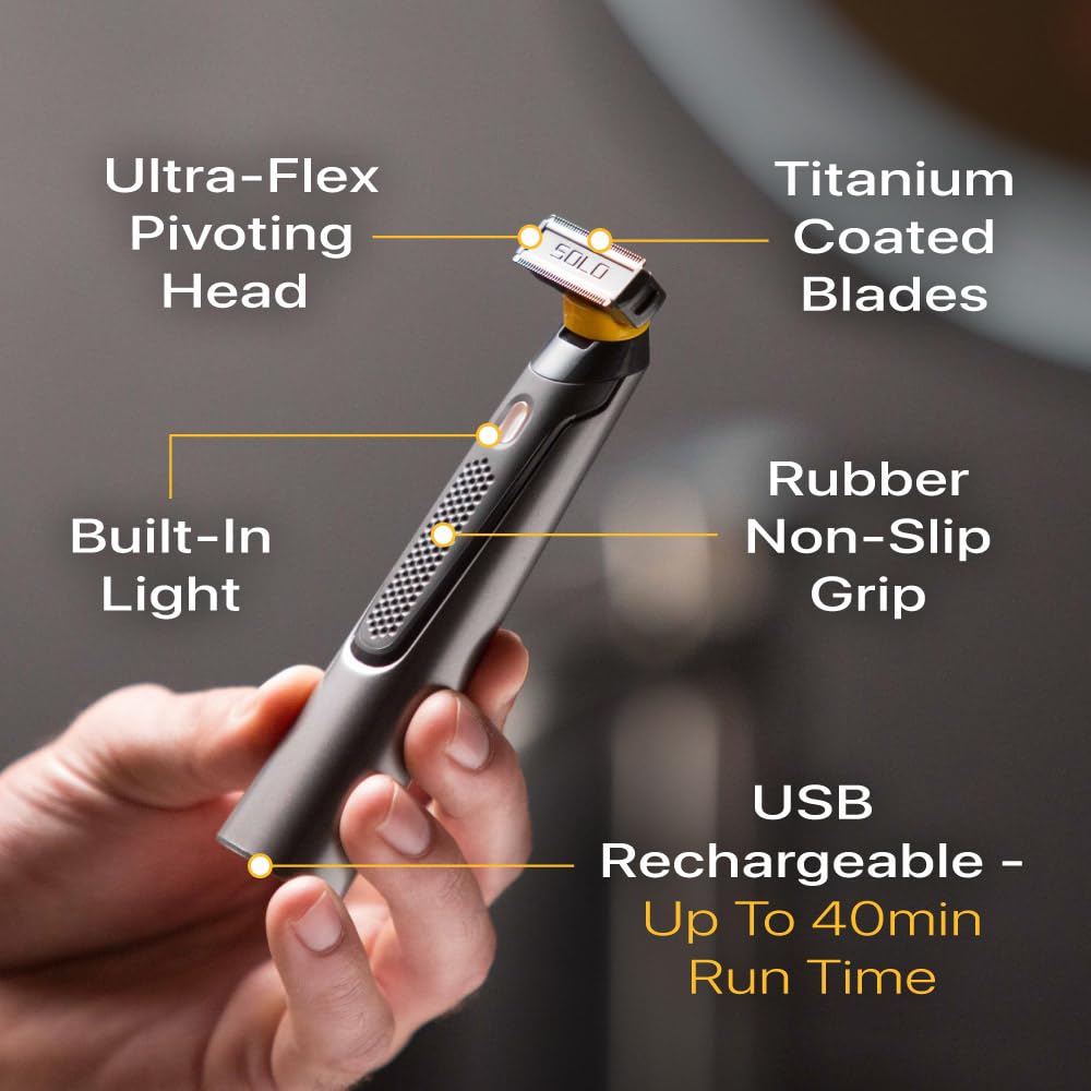 MicroTouch SOLO Titanium, Maquinilla Recargable para Barba y Cuerpo...