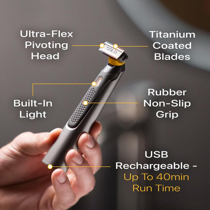 MicroTouch SOLO Titanium, Maquinilla Recargable para Barba y Cuerpo...