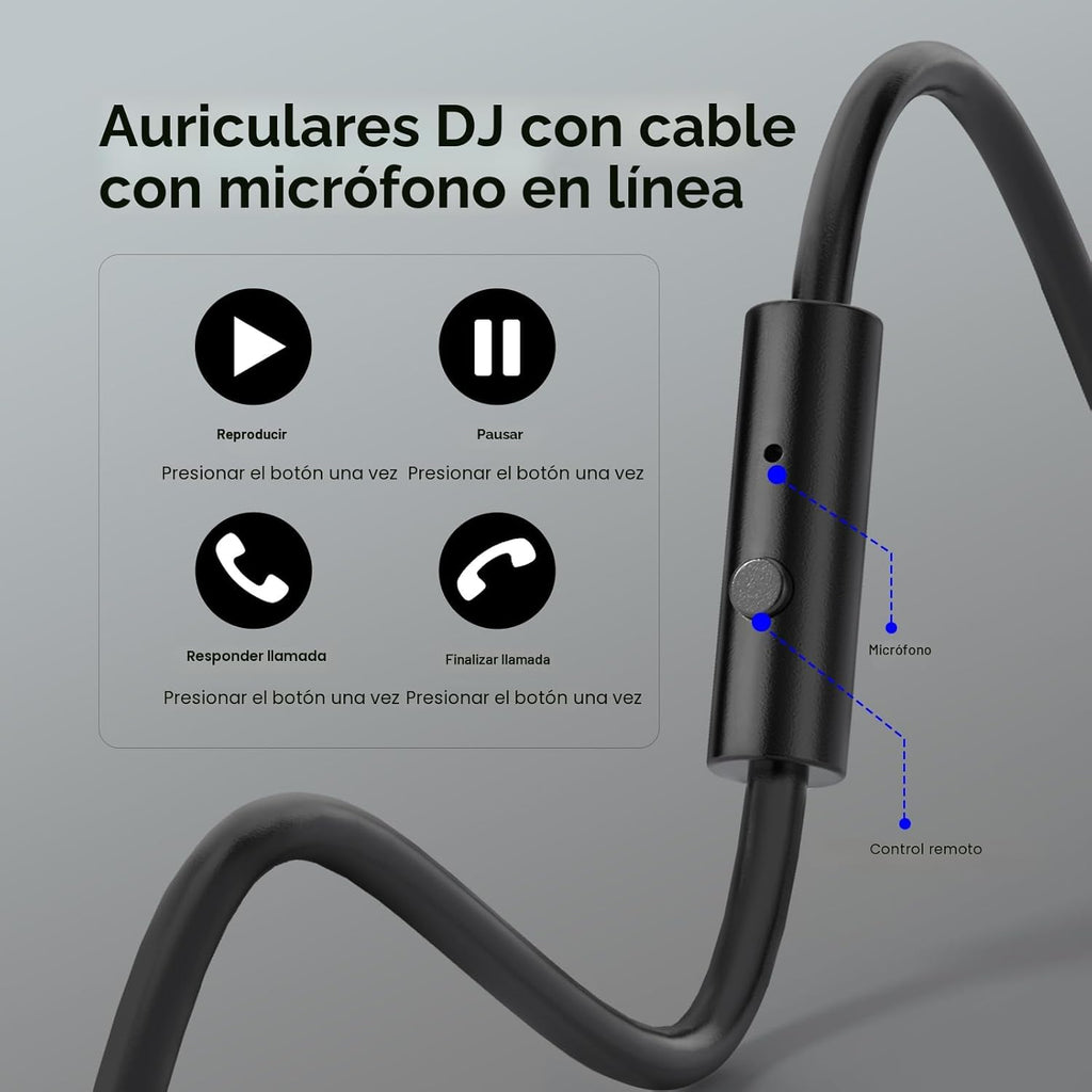 OneOdio Auriculares con cable para diadema Hi-Res Studio Monitor