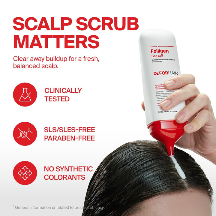 Dr.FORHAIR Folligen Sea Salt Scaler Biotin Scaler - Exfoliante para...