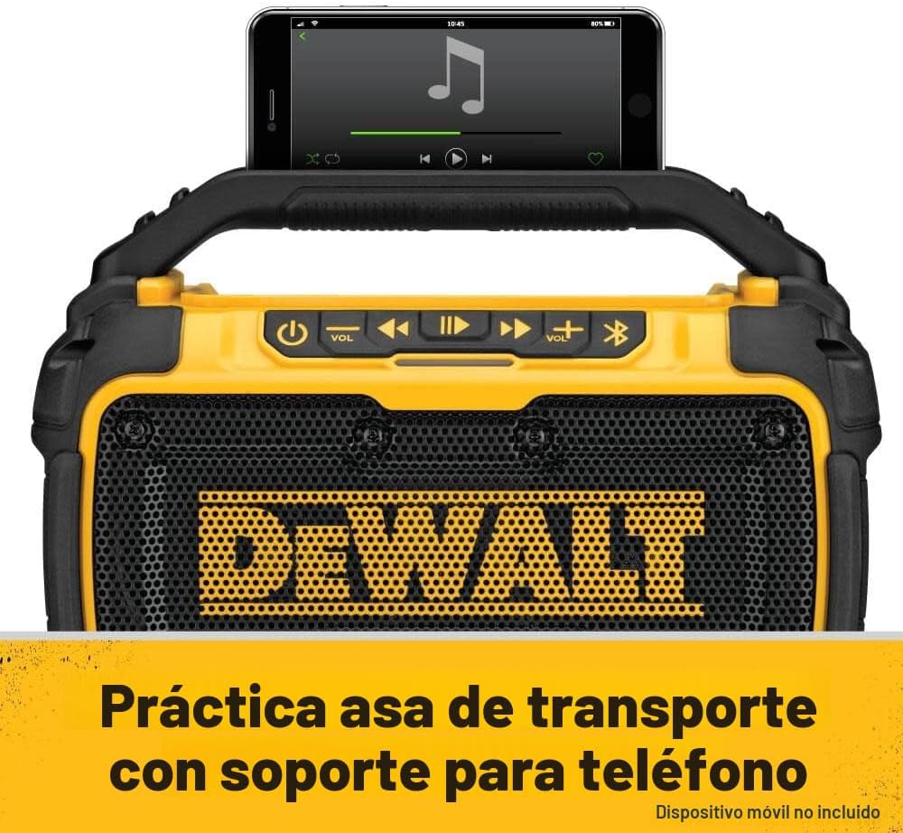 DEWALT - Altavoz Bluetooth de 20V MAX, rango de 100 pies, duradero...