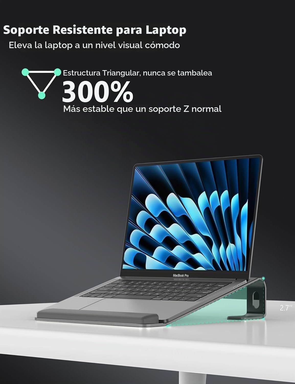 JCZT Soporte de aluminio para laptop, soporte para portátil con rep...