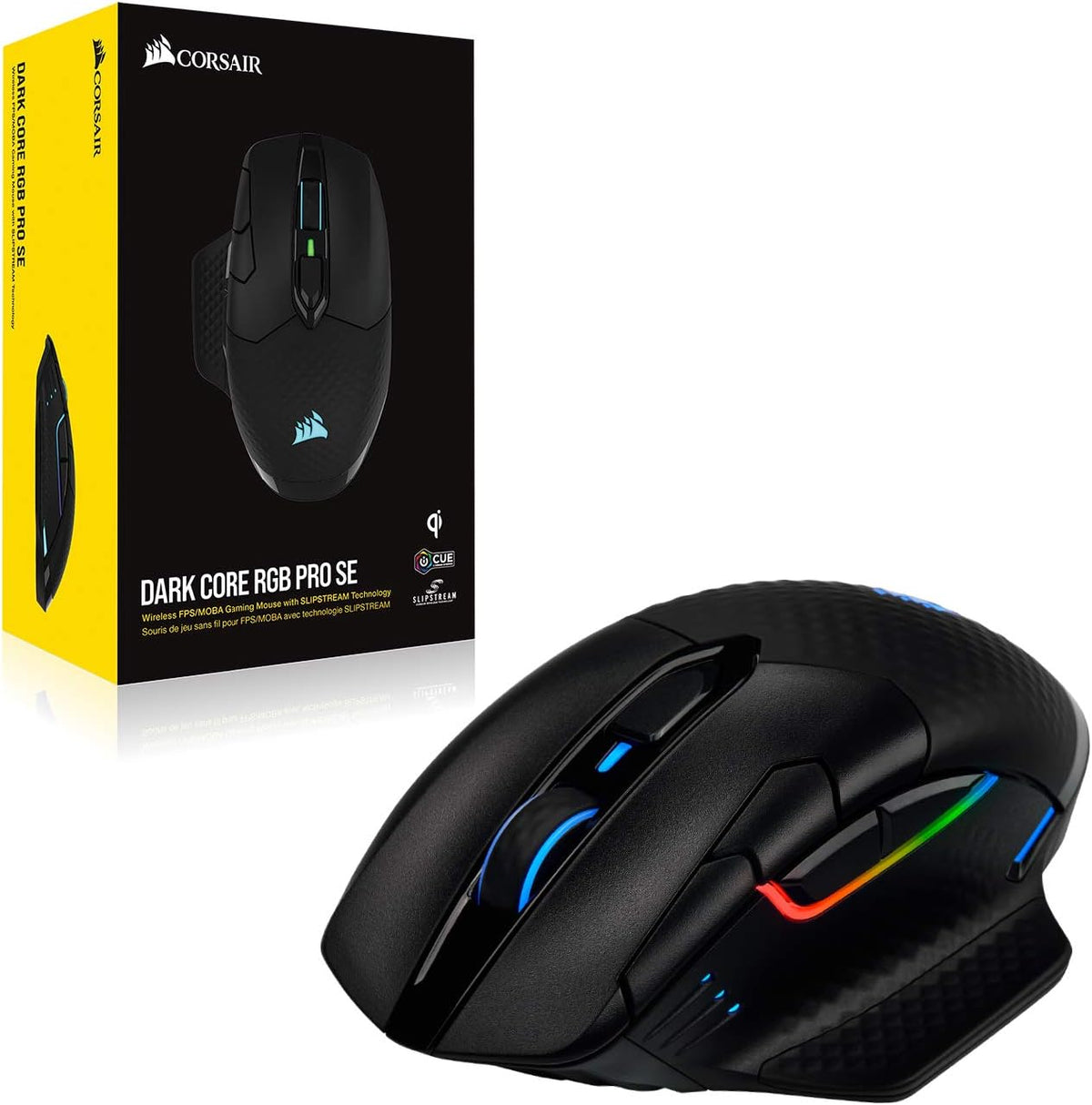 Corsair Dark CORE RGB PRO SE - Ratón inalámbrico FPS\/MOBA para jue...