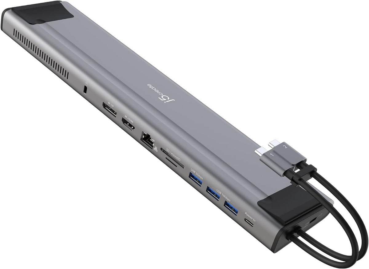 j5create Estación de acoplamiento de pantalla USB C Dual 4K 60Hz (12 en 1