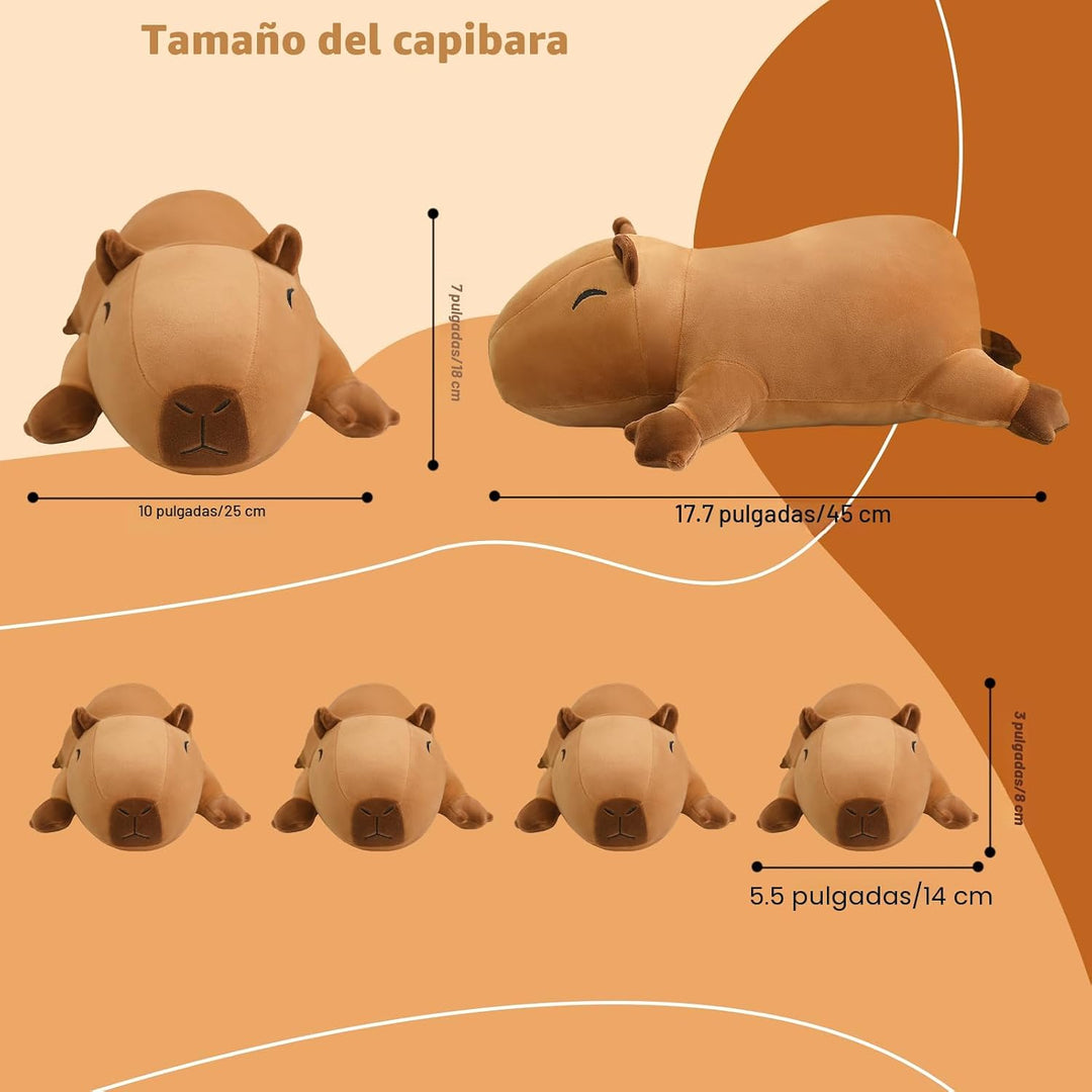 TOYSYM Capybara - Bonita almohada de peluche de Capybara con 4 pelu...