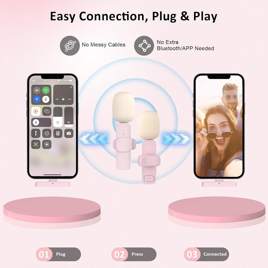 MAYBESTA Mini micrófono inalámbrico Lavalier para iPhone, iPad, And...