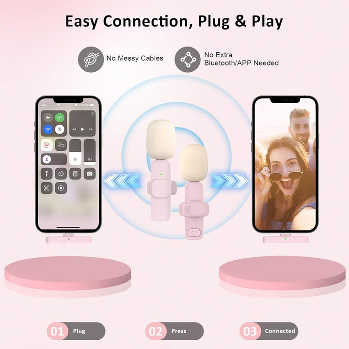 MAYBESTA Mini micrófono inalámbrico Lavalier para iPhone, iPad, And...