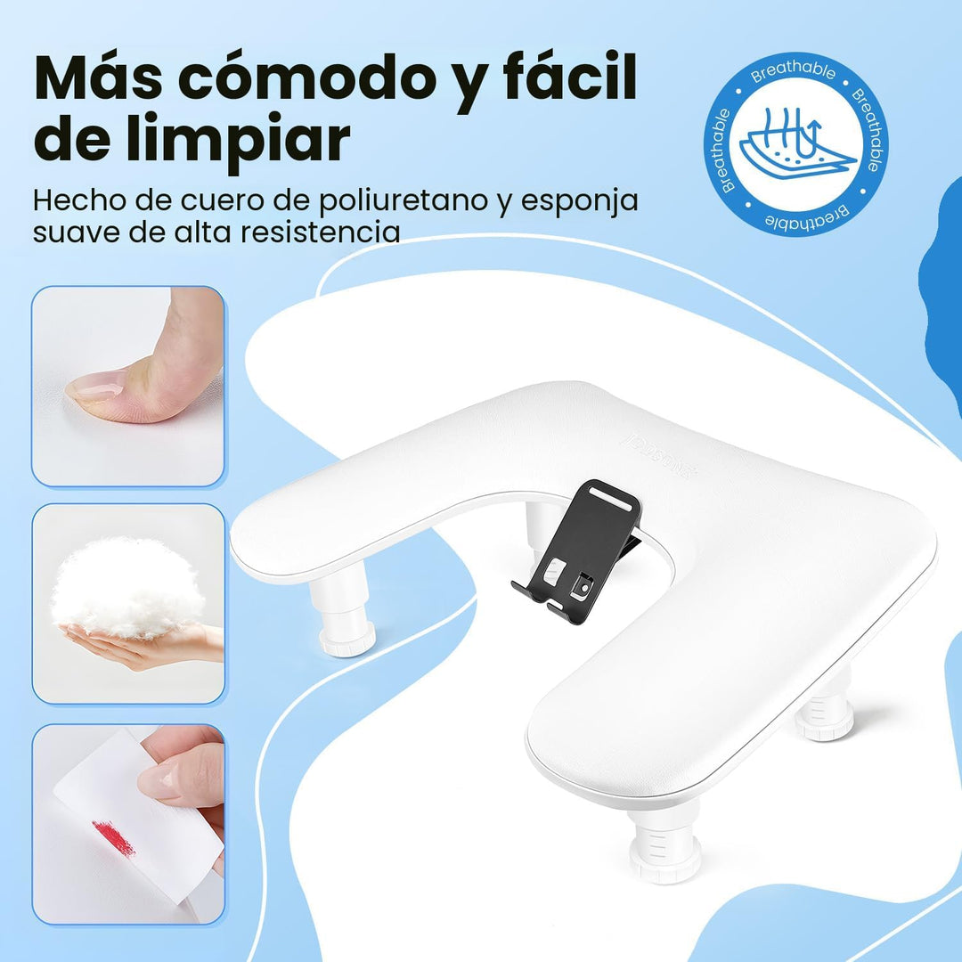 JODSONE Reposabrazos de manicura blanca en forma de U para uñas con...