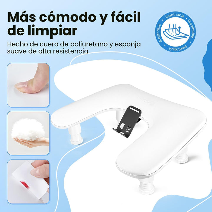 JODSONE Reposabrazos de manicura blanca en forma de U para uñas con...
