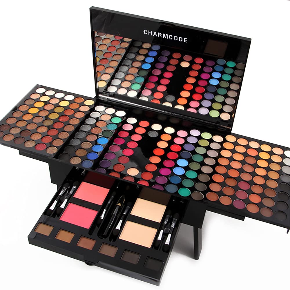 CHARMCODE Juego de paleta de maquillaje cosmético de 190 colores, c...