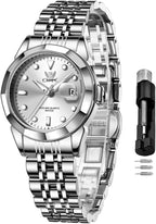 OPK Reloj de pulsera para mujer de acero inoxidable para mujer
