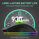 DAREU EM901X - Mouse inalámbrico para juegos con base de carga RGB...